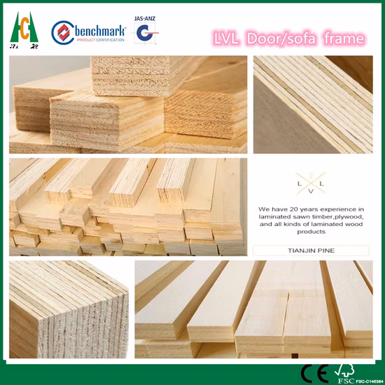 Poplar/Pine E0/E1 Glue LVL for Door Core, LVL Door Frame, LVL Sofa Frame